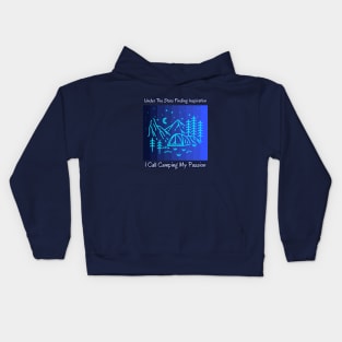 Night Sky Wanderlust: Camping Under the Stars Kids Hoodie